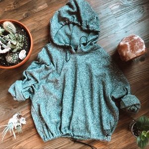 VS PINK gray cropped marled hoodie size Large